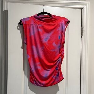 French Connection- Stylish Red and Purple Sleeveless Women's Top, Size M